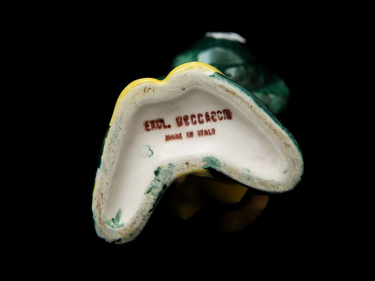 Serie di Sette Fioriere o Candelieri in Ceramica Policroma