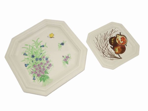 Two decorative ceramic plates, Ernestine, Salerno