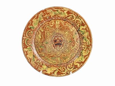 Piatto in Terracotta Ingobbiata e Invetriata