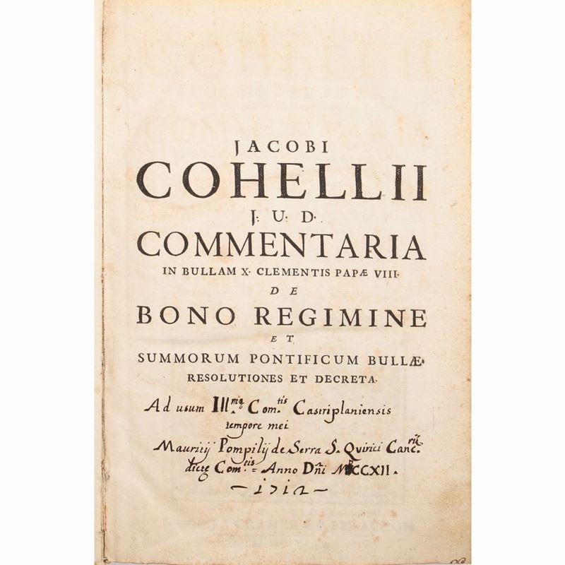 Giacomo Coelli - Commentaria in Bullam X Clementis Papae VIII De Bono Regimine