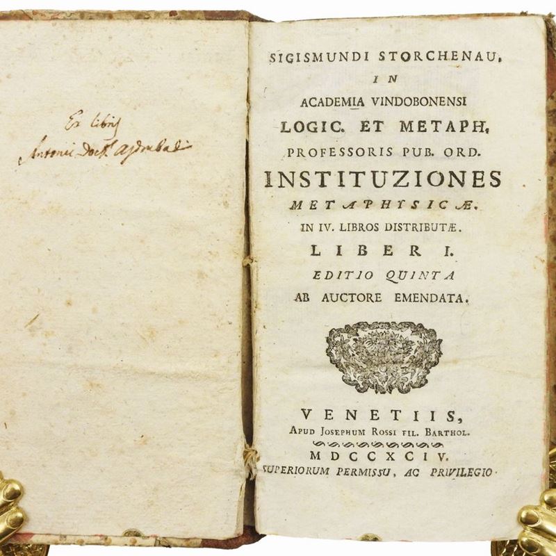 Sigismund Von Storchenau - Institutiones Metaphysicae - Institutiones Logicae