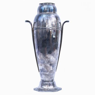 Grande Vaso Decò in Metallo Argentato