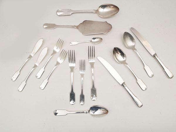 Silver cutlery set  - Auction Furniture and Paintings from the Gamberaia Castle in Florence - Maison Bibelot - Casa d'Aste Firenze - Milano