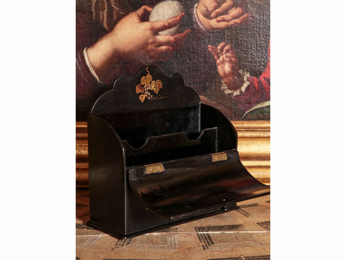 Scatola Porta Lettere in Lacca Nera