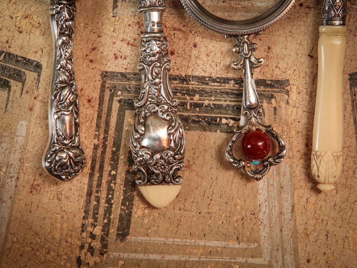 Lotto di Accessori da Scrivania in Argento