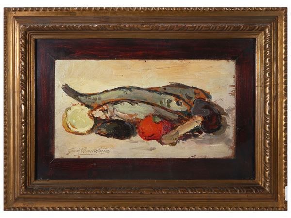 Giovanni Bartolena - Still Life with Fish and Mushrooms 1908
