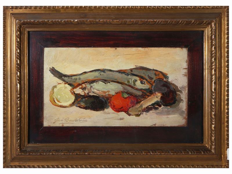 Giovanni Bartolena - Natura Morta con Pesci e Funghi 1908