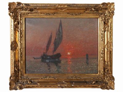 Marina al Tramonto con Barca a Vela