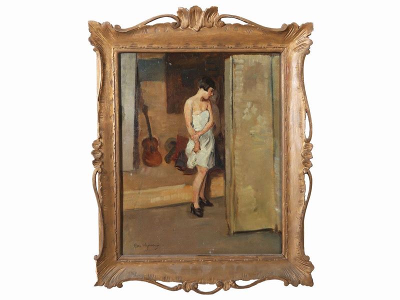 Carlo Cherubini - Interno con Figura Femminile