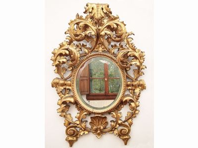 Specchiera con Cornice in Legno Dorato