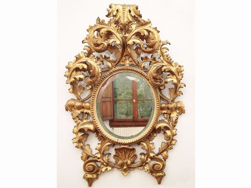 Specchiera con Cornice in Legno Dorato