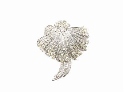 Spilla in Oro Bianco con Diamanti