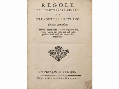 Regole del Dilettevole Giuoco di Tre - Sette - Lucchino