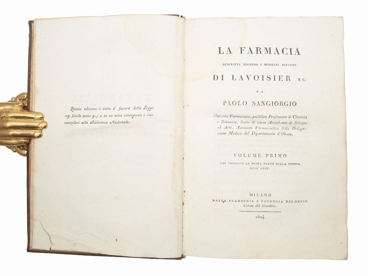 Paolo Sangiorgio - La Farmacia Descritta Secondo i Moderni Principj di Lavoisier e C.