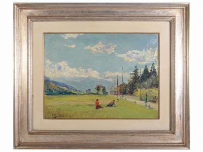 Paesaggio Montano con Personaggi