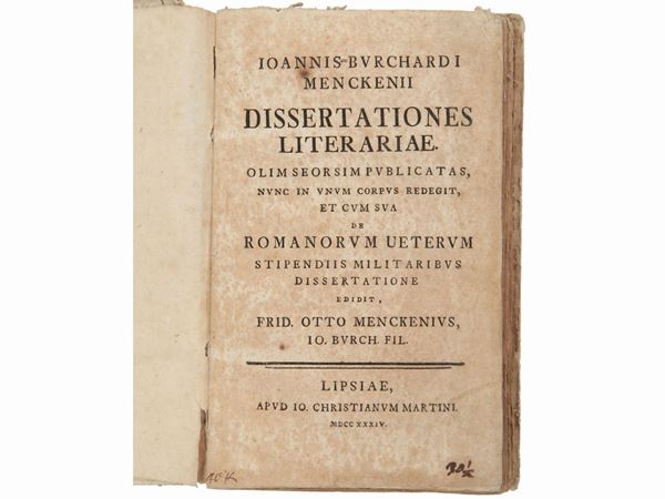 Johann Burkhard Mencke - Dissertationes literariae