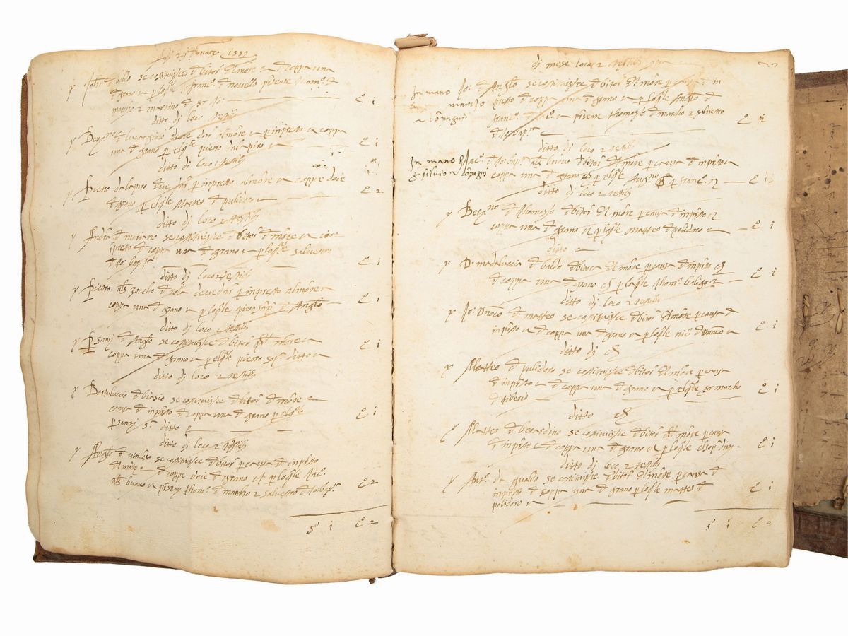 Libro in Cui Si Registrano Li Debitori del Grano Monte della Pietà di Castel del Piano