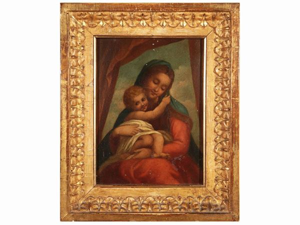 Da Correggio : Madonna of the Staircase  (18th/19th century)  - Auction Furniture and Paintings from the Gamberaia Castle in Florence - Maison Bibelot - Casa d'Aste Firenze - Milano