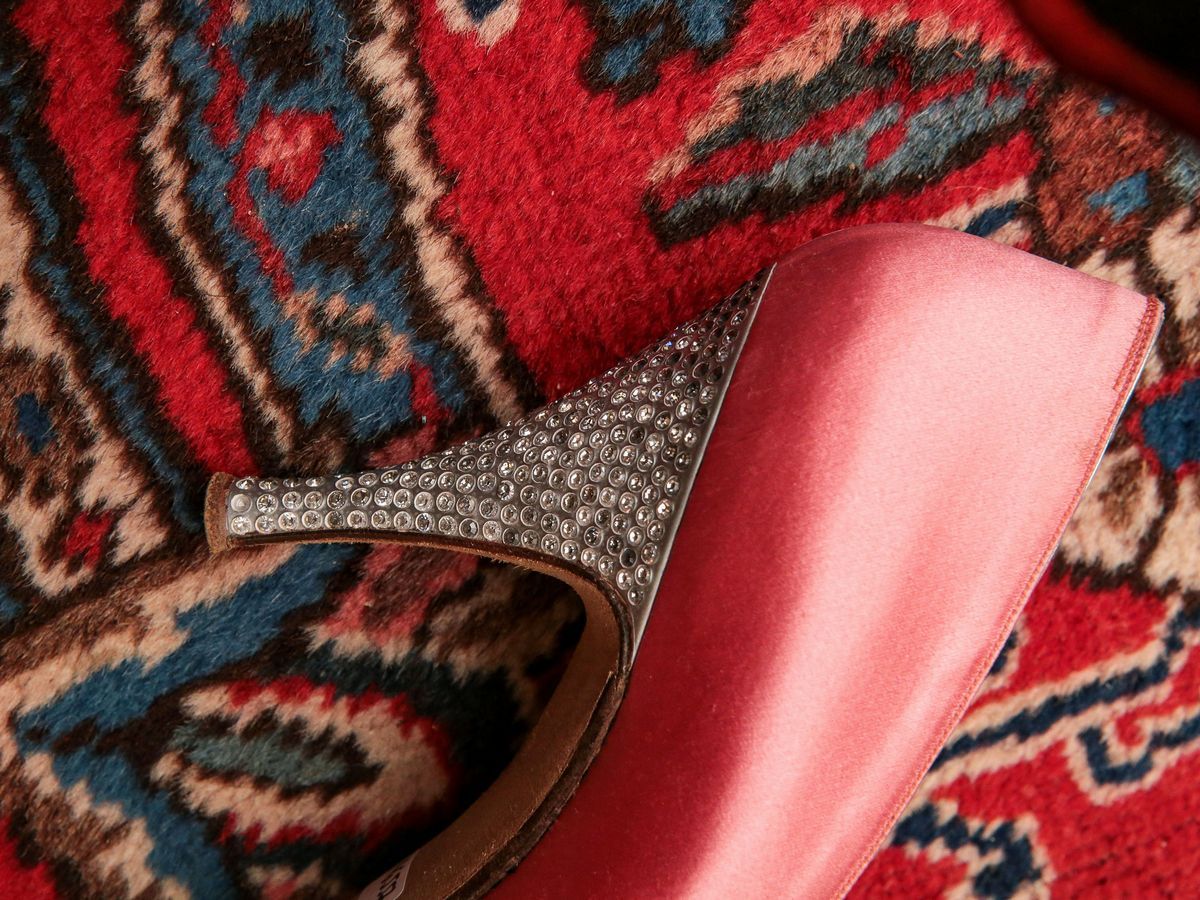 Lotto di Scarpe Vintage in Seta e Strass