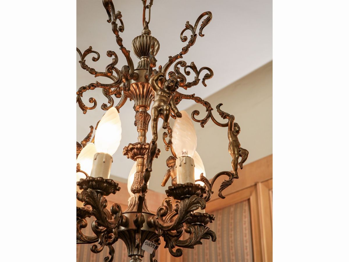 Lampadario a Gabbia in Metallo