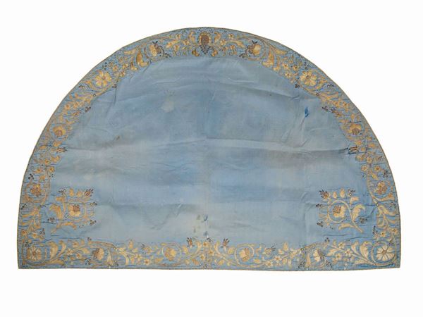 Ecclesiastical fabric in light blue silk