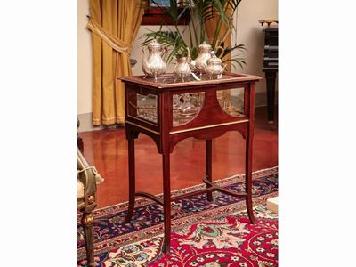 Tavolino-teca Servo Muto Meccanico in Satinwood