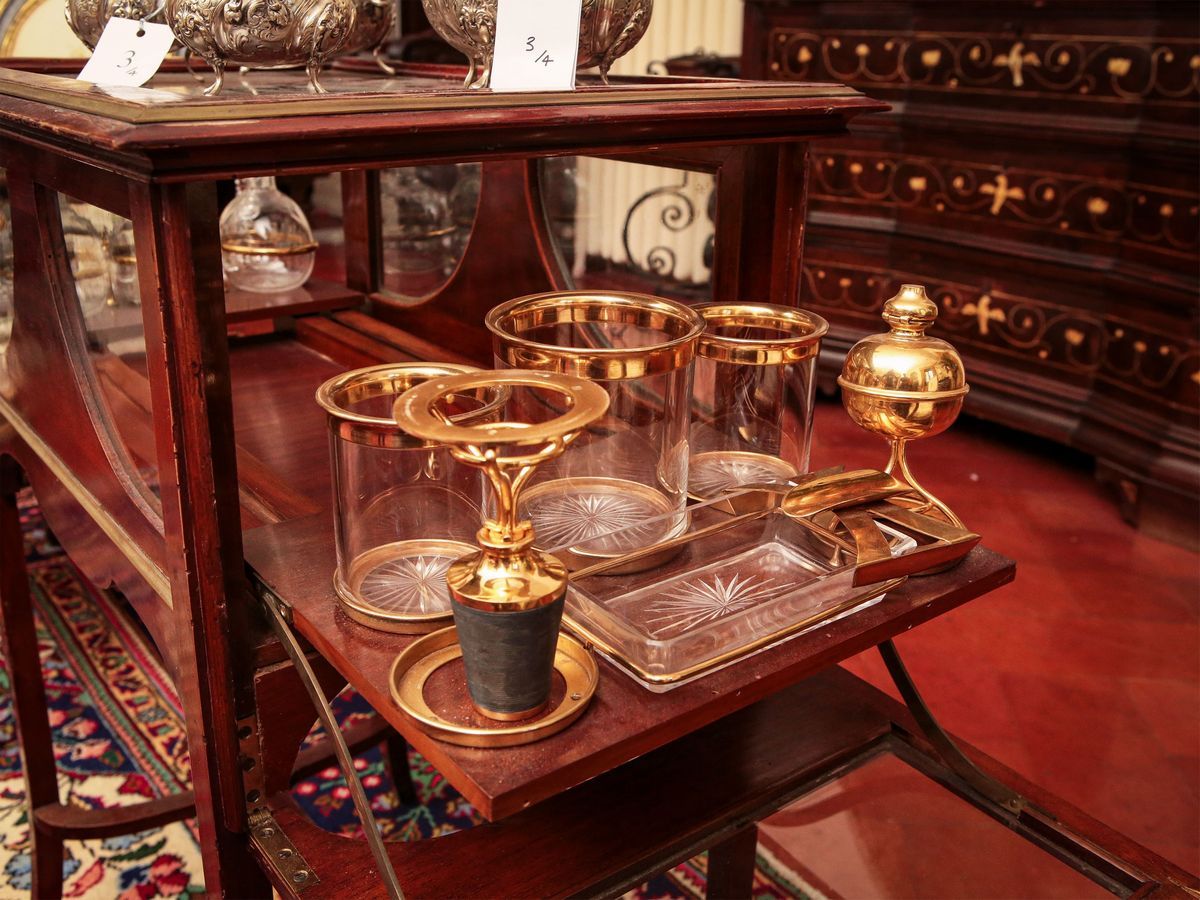 Tavolino-teca Servo Muto Meccanico in Satinwood