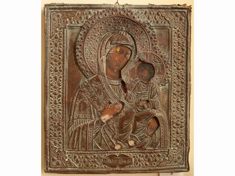 Scuola Russa - Icona Raffigurante Madonna con Bambino