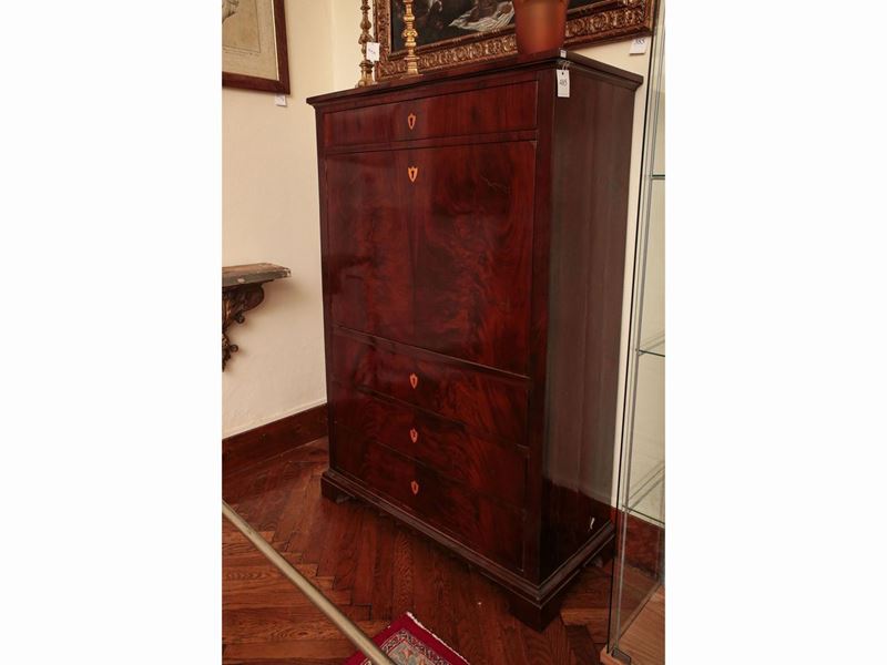 Secretaire Impiallacciato in Piuma di Noce