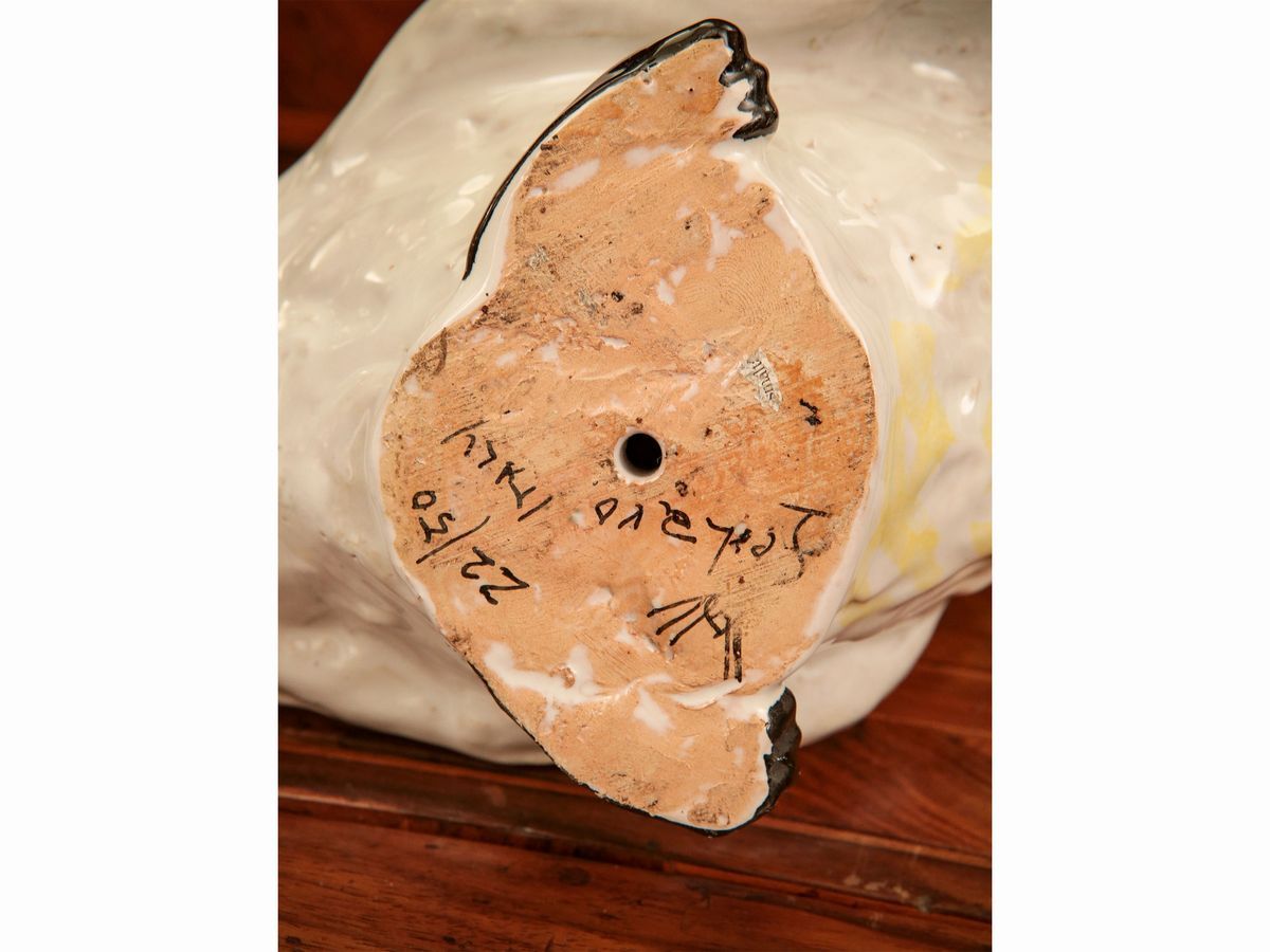 Coppia di Pappagalli in Ceramica Policroma