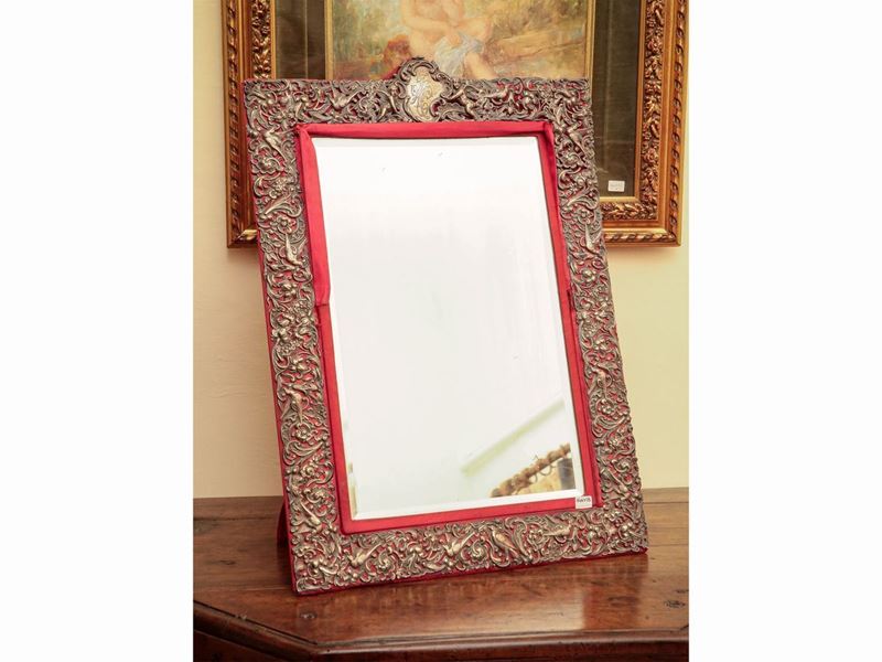 Specchiera da Toilette con Cornice in Argento