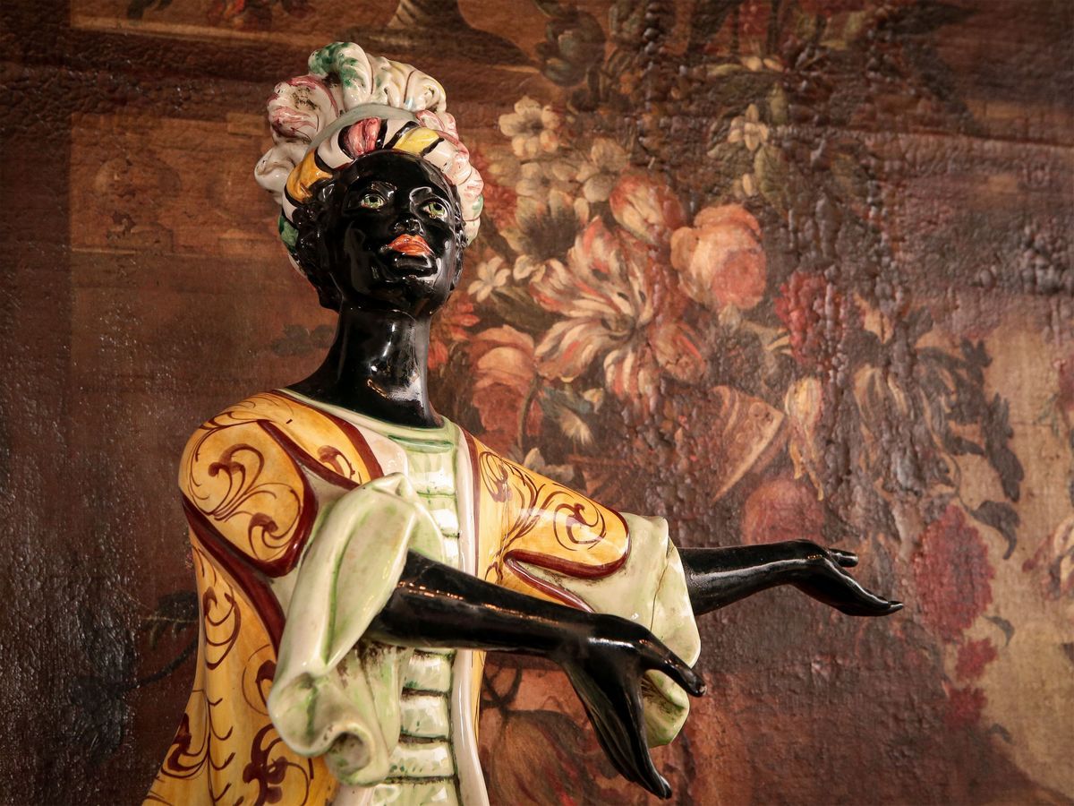 Moretto Servo Muto in Ceramica Policroma