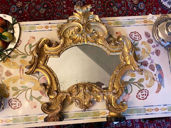 Cartagloria in carved and gilded wood