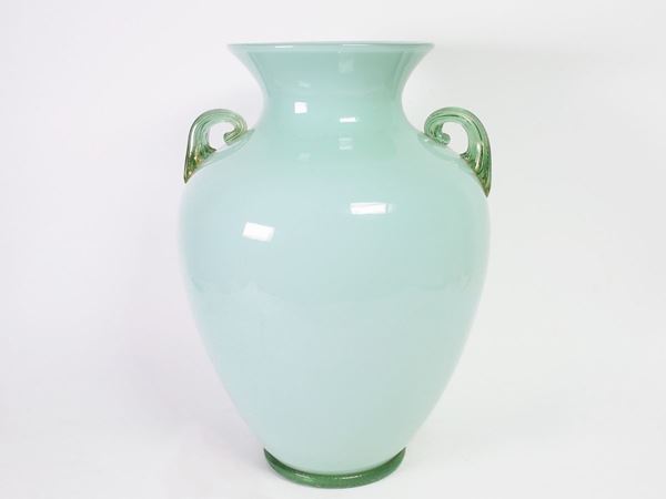 Flavio Poli attribuito - Large cased glass vase, Murano around 1940