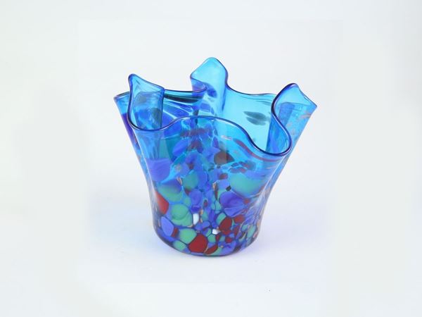 Venini handkerchief vase in blown glass  (Murano, 20th century)  - Auction Furniture and Paintings from the Gamberaia Castle in Florence - Maison Bibelot - Casa d'Aste Firenze - Milano