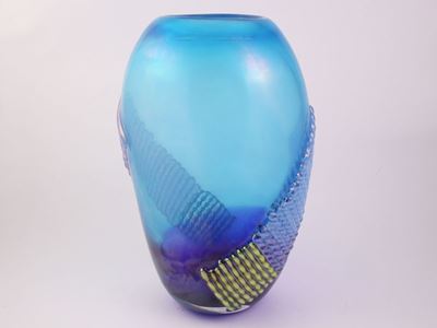 Grande Vaso in Vetro Bicolore di Murano