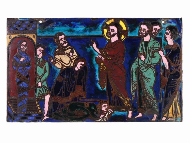 Placca in Rame e Smalti Cloisonnè