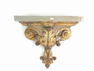 Mensola in Legno Intagliato e Dorato