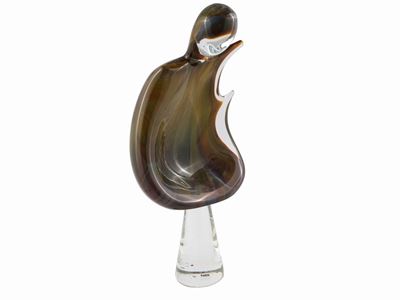 Scultura Femminile in Vetro Pesante Trasparente