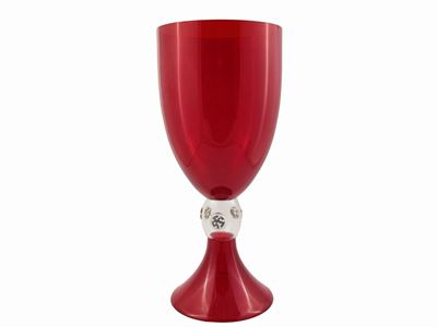 Grande Coppa in Vetro Soffiato Rosso Rubino