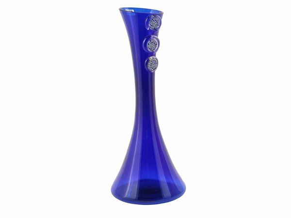 Vaso in vetro blu cobalto