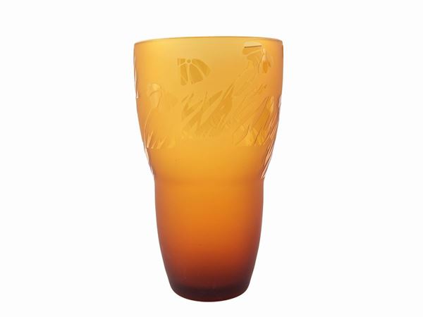Vaso in vetro color ambra