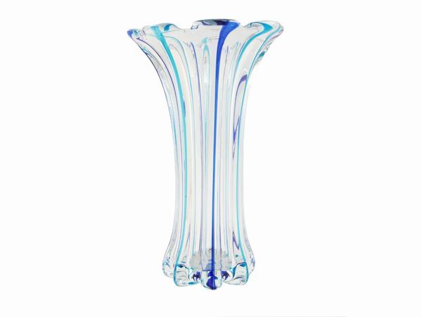 Transparent blown glass vase