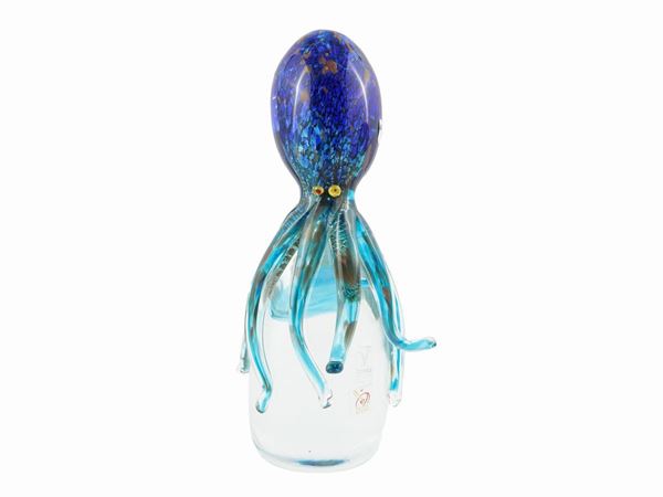 Polychrome blown glass octopus