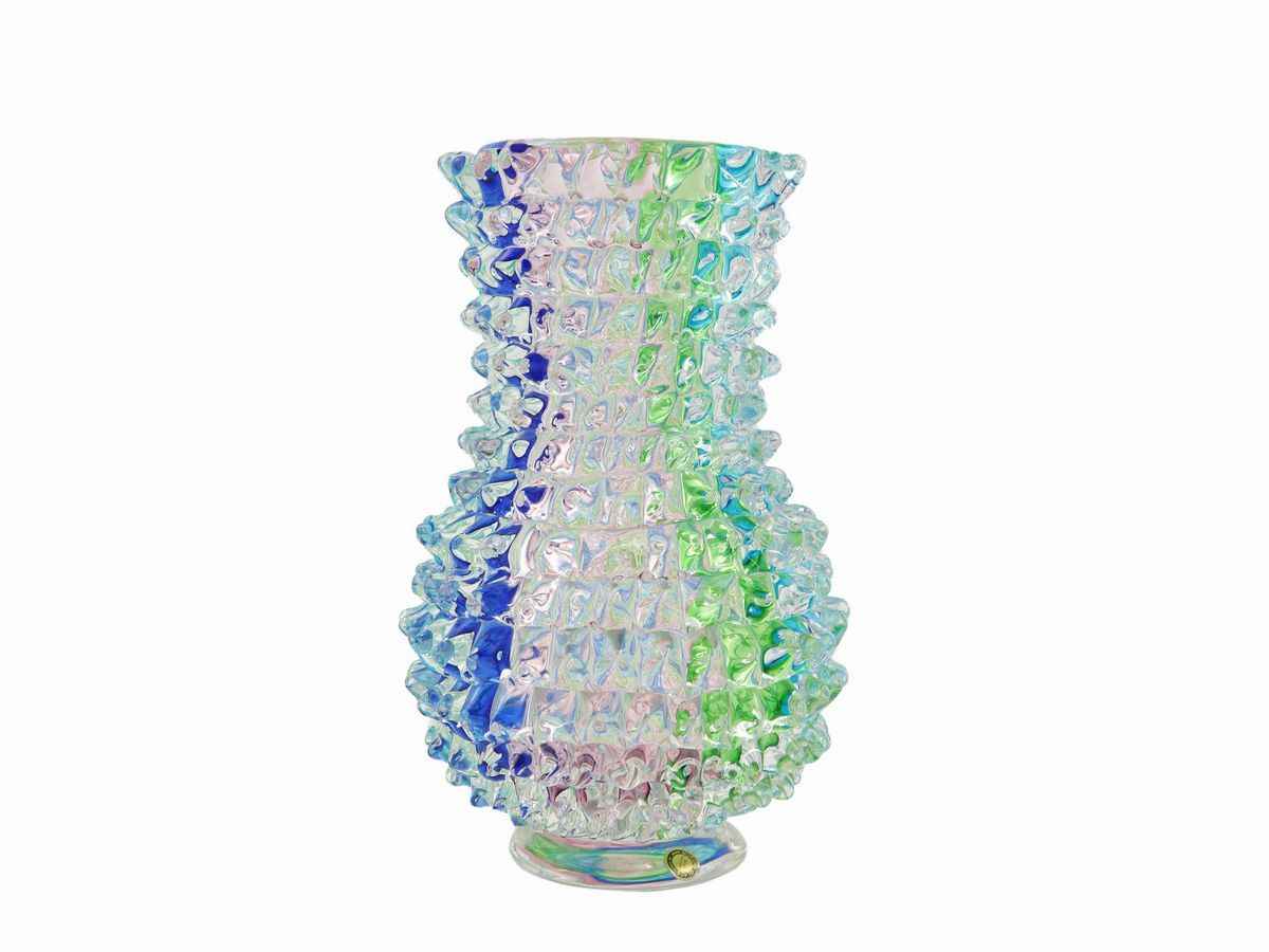 Vaso Rostrato in Vetro Pesante Policromo