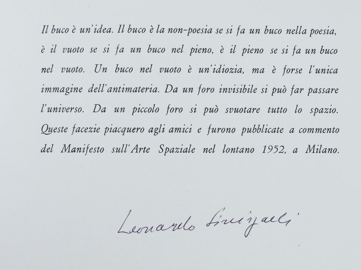 Lucio Fontana - Concetto Spaziale - Leonardo Sinisgalli, Diario