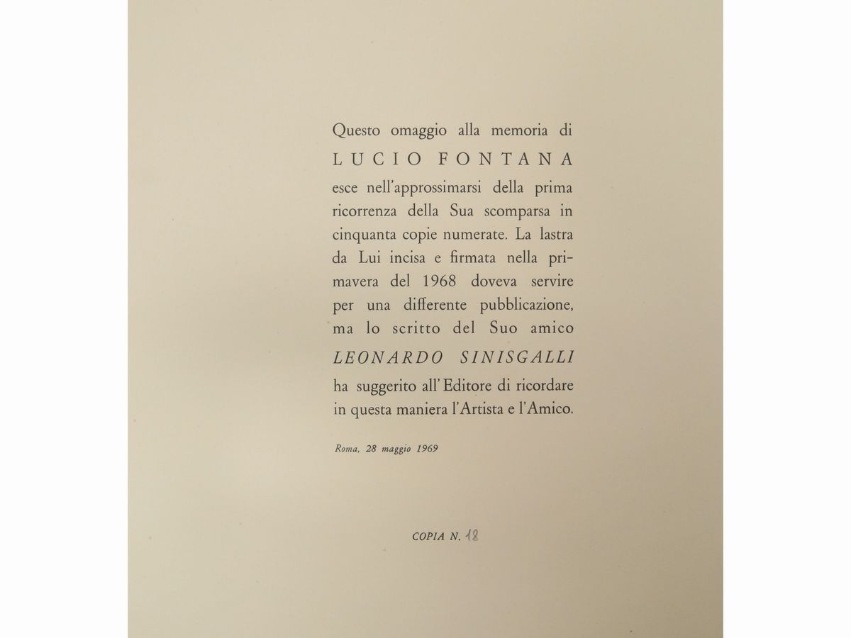 Lucio Fontana - Concetto Spaziale - Leonardo Sinisgalli, Diario