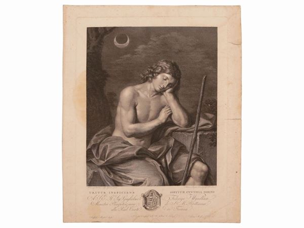 Antonio Morghen - Uritur inspiciens sopitum cynthia somno, Giovanni Francesco Barbieri detto Guercino after