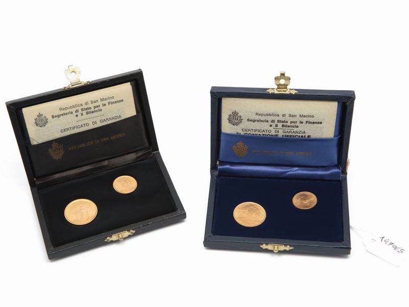 Due Serie da 1 e 2 Scudi in Oro