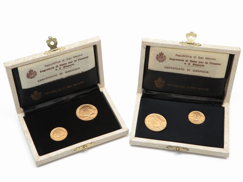 Due Serie da 1 e 2 Scudi in Oro